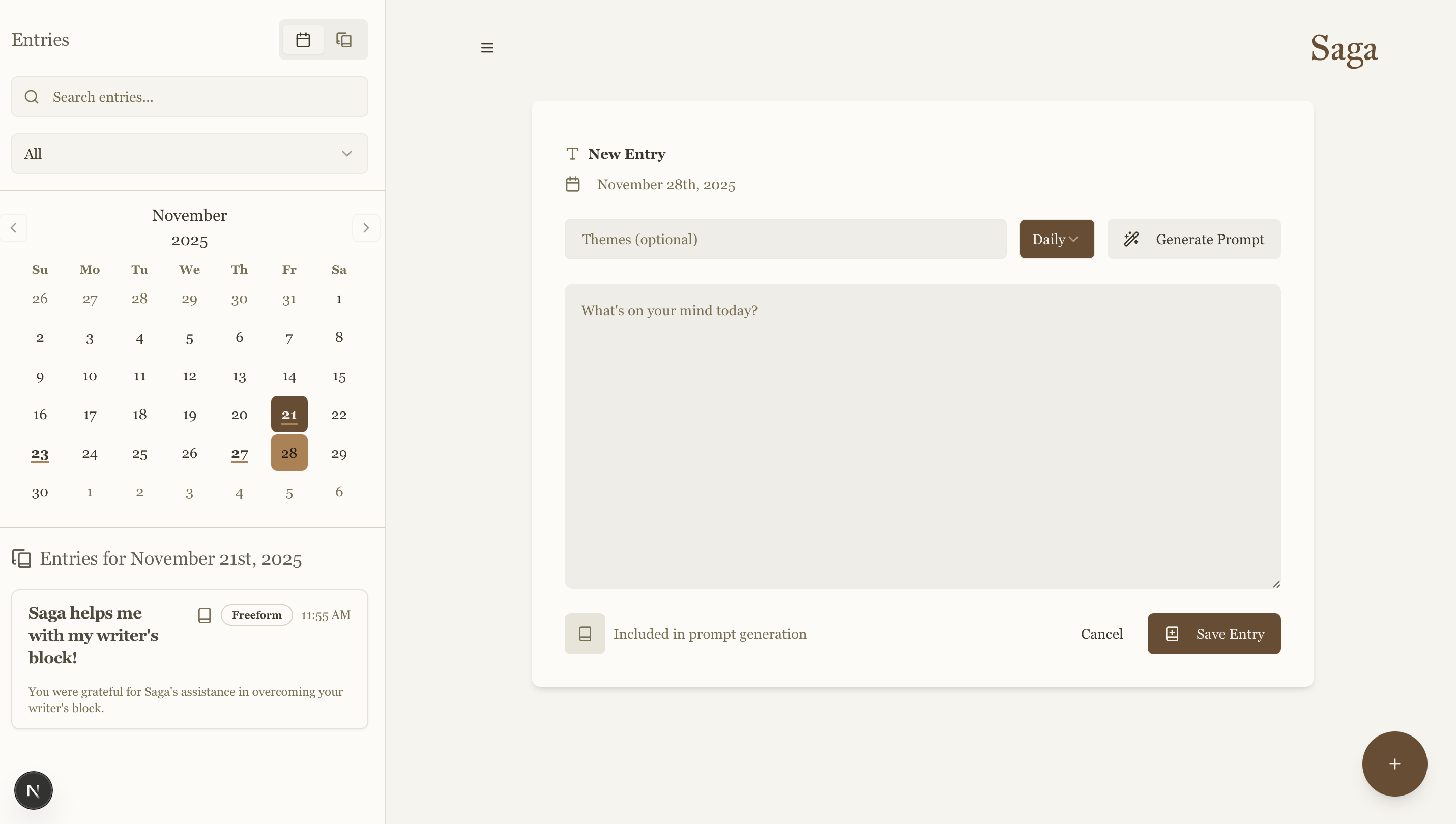 A user interacting with the journaling app on a tablet.